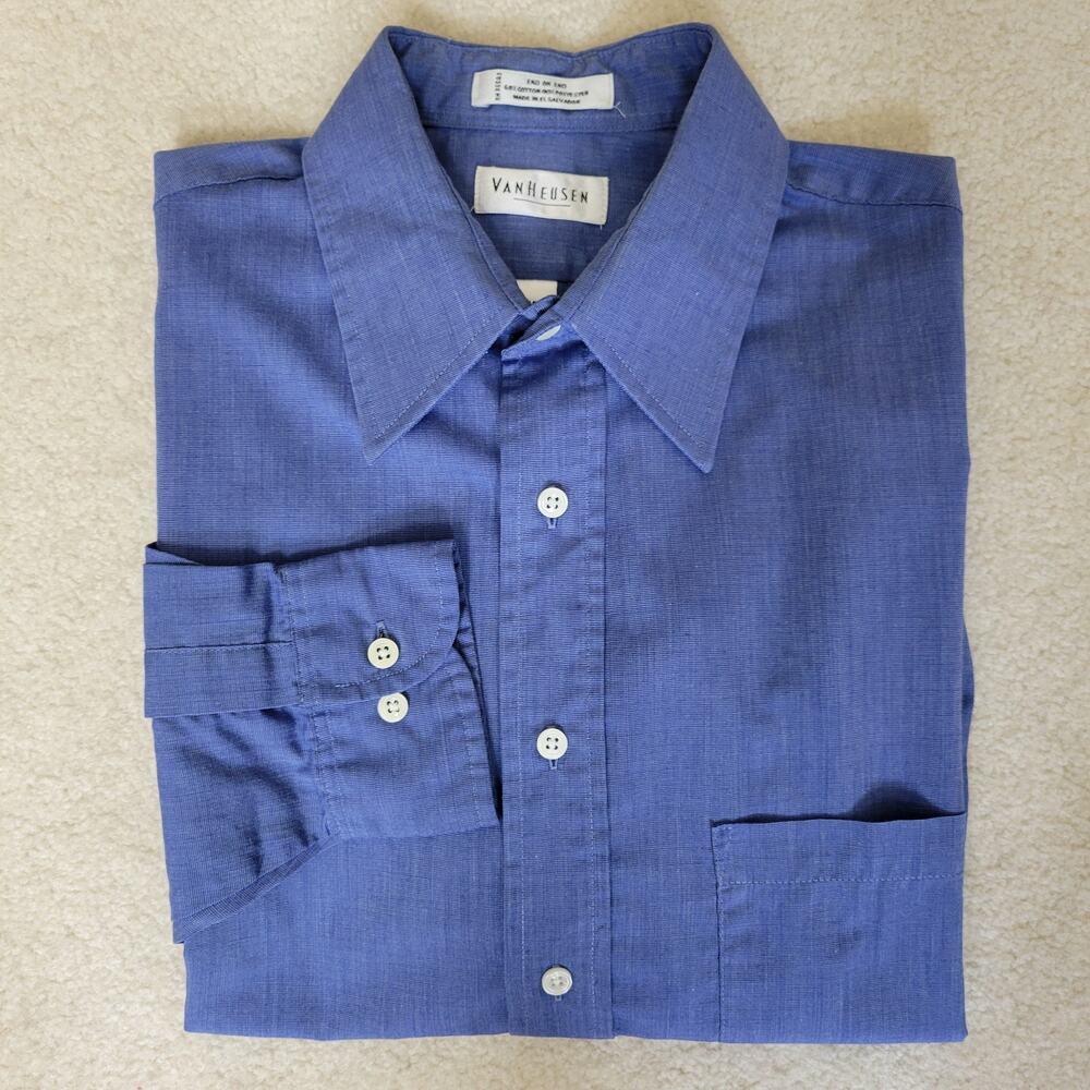 Van Heusen Men's 15.5 34/35 Long Sleeve Dress shirt Cotton Blend